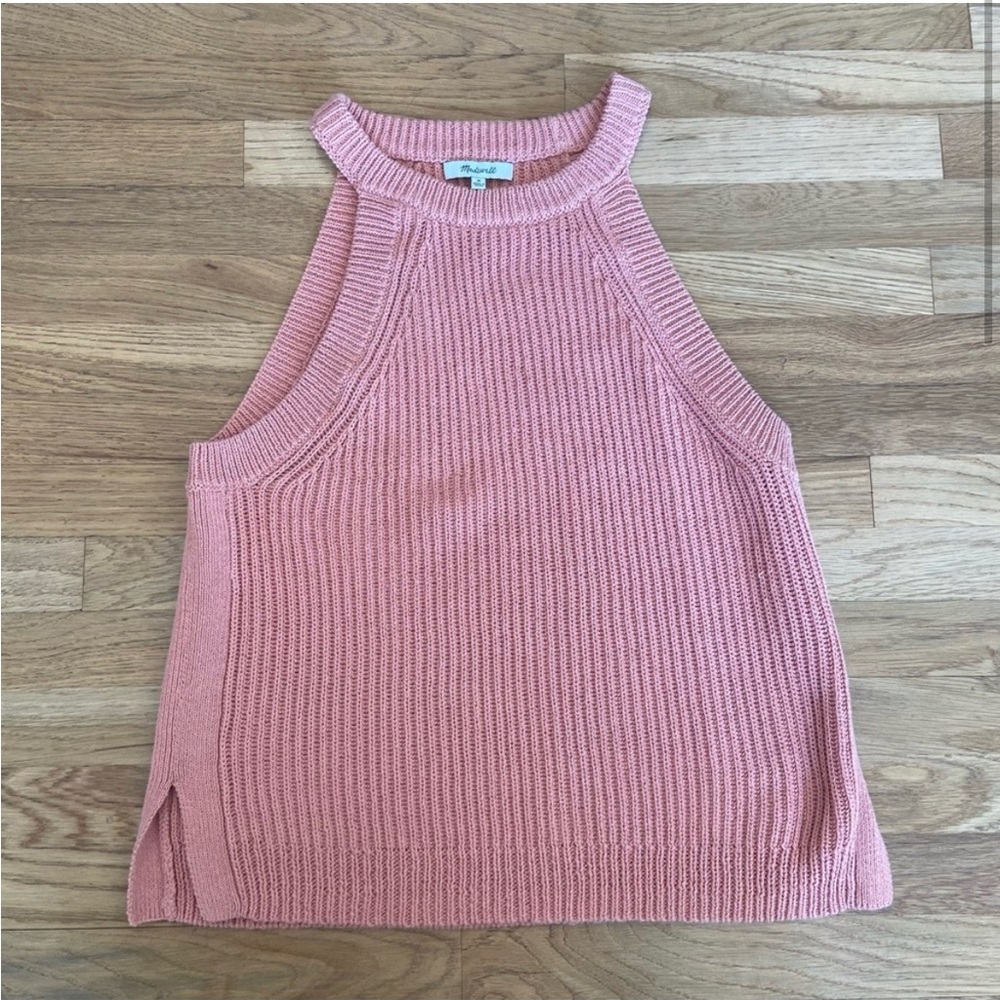 Madewell Pink Valley Sleeveless Ribbed Sweater Tank Top Size M EUC